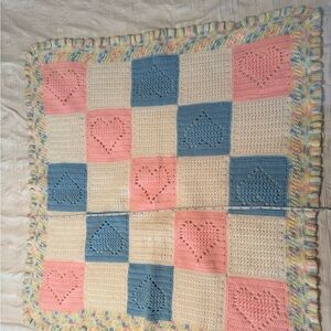 Handmade Crochet Heart Blanket
